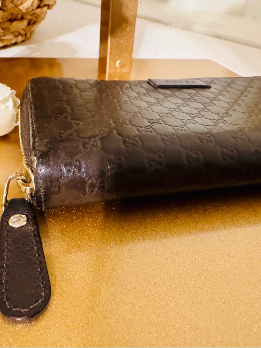 Gucci bronze microguccissima patent leather Large zip around wallet - Picture 10 of 15